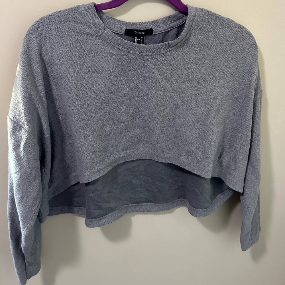 Grey Cropped Long Sleeve